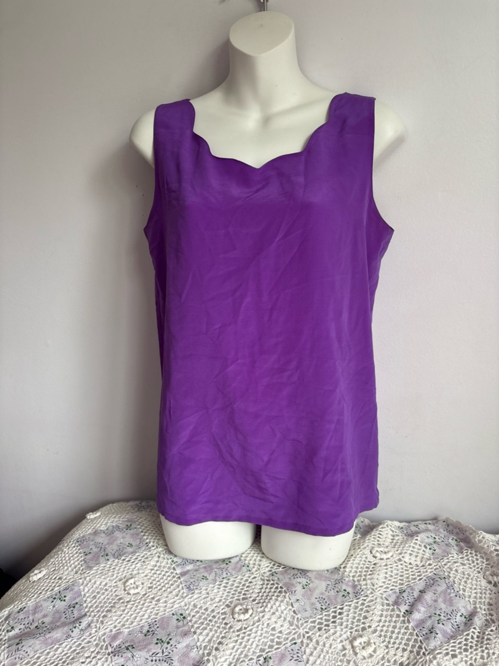 Vintage 100% Silk Purple Tank